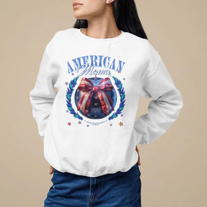 American Mama Sweatshirt Coquette Disco Ball 4th Of July TS09 White Print Your Wear