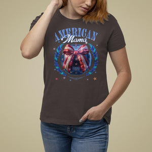 American Mama T Shirt For Women Coquette Disco Ball 4th Of July TS09 Dark Chocolate Print Your Wear