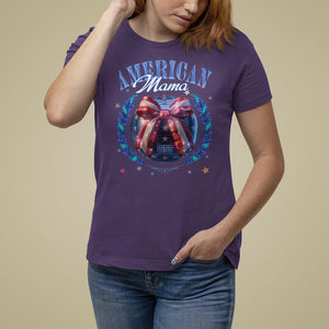 American Mama T Shirt For Women Coquette Disco Ball 4th Of July TS09 Purple Print Your Wear