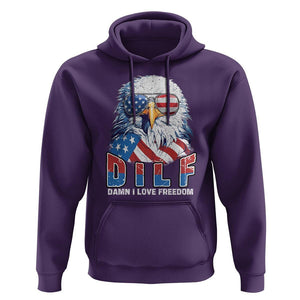 Funny 4th Of July Hoodie Damn I Love Freedom TS09 Purple Print Your Wear