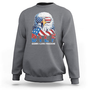 Funny 4th Of July Sweatshirt Damn I Love Freedom TS09 Charcoal Print Your Wear