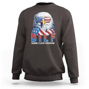 Funny 4th Of July Sweatshirt Damn I Love Freedom TS09 Dark Chocolate Print Your Wear