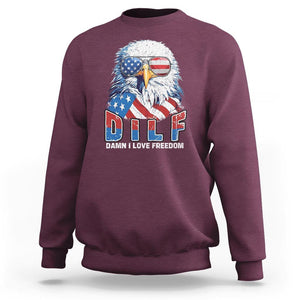 Funny 4th Of July Sweatshirt Damn I Love Freedom TS09 Maroon Print Your Wear