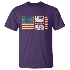 Funny 4th Of July T Shirt Let's Drink And Blow Shit Up TS09 Purple Print Your Wear