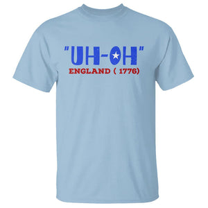 Funny 4th Of July T Shirt Uh-Oh England 1776 TS09 Light Blue Print Your Wear