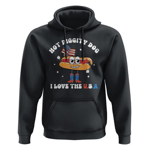 Funny 4th Of July Hoodie Hot Diggity Dog I Love USA TS09 Black Print Your Wear