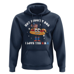 Funny 4th Of July Hoodie Hot Diggity Dog I Love USA TS09 Navy Print Your Wear