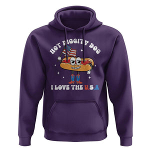 Funny 4th Of July Hoodie Hot Diggity Dog I Love USA TS09 Purple Print Your Wear