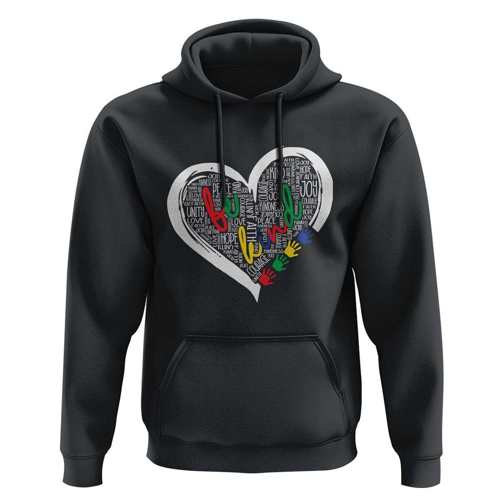 Unity Day Hoodie Orange Heart Be Kind Anti Bullying TS09 Black Print Your Wear