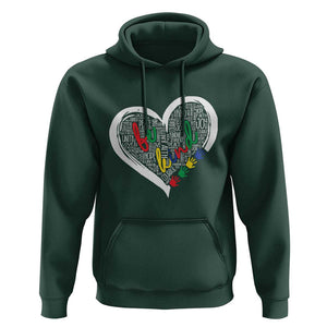 Unity Day Hoodie Orange Heart Be Kind Anti Bullying TS09 Dark Forest Green Print Your Wear
