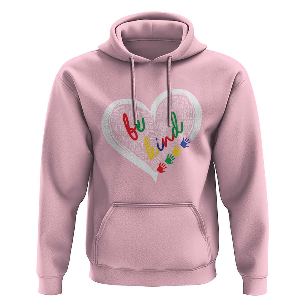 Unity Day Hoodie Orange Heart Be Kind Anti Bullying TS09 Light Pink Print Your Wear