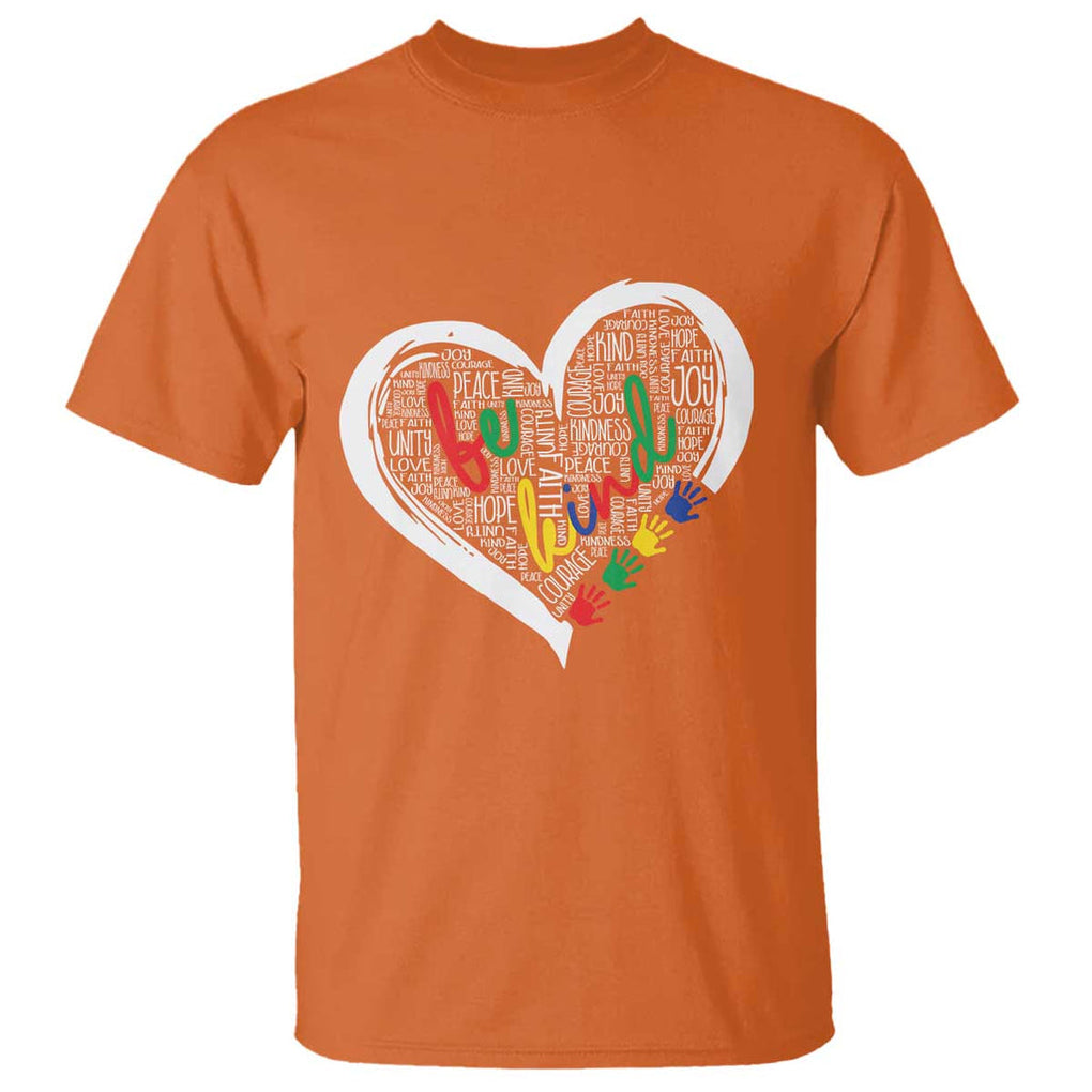 Unity Day T Shirt Orange Heart Be Kind Anti Bullying TS09 Orange Print Your Wear