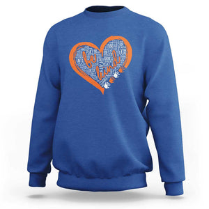 Anti Bullying Sweatshirt Orange Heart Be Kind Unity Day TS09 Royal Blue Print Your Wear