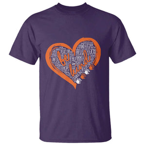 Anti Bullying T Shirt Orange Heart Be Kind Unity Day TS09 Purple Print Your Wear