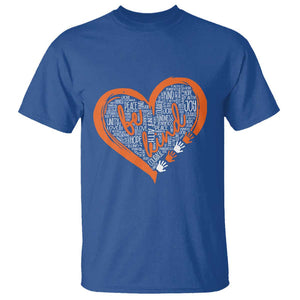 Anti Bullying T Shirt Orange Heart Be Kind Unity Day TS09 Royal Blue Print Your Wear