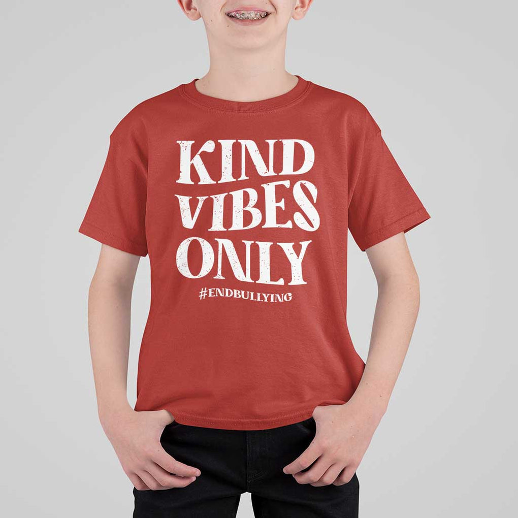 Unity Day T Shirt For Kid Kind Vibes Only End Bullying TS09 Red Print Your Wear
