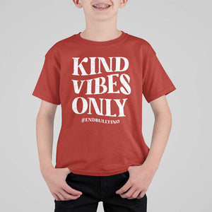 Unity Day T Shirt For Kid Kind Vibes Only End Bullying TS09 Red Print Your Wear