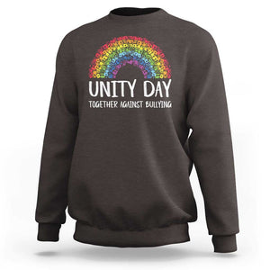 Unity Day Sweatshirt Together Against Bullying Rainbow Anti Bully TS09 Dark Chocolate Print Your Wear