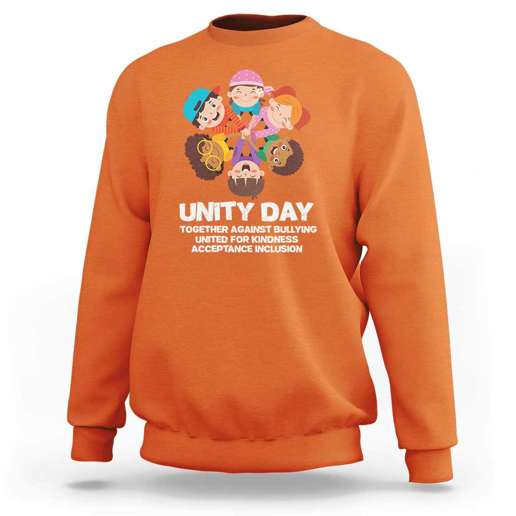 Unity Day Sweatshirt Together Against Bullying Cute Kids End Bullying TS09 Orange Print Your Wear