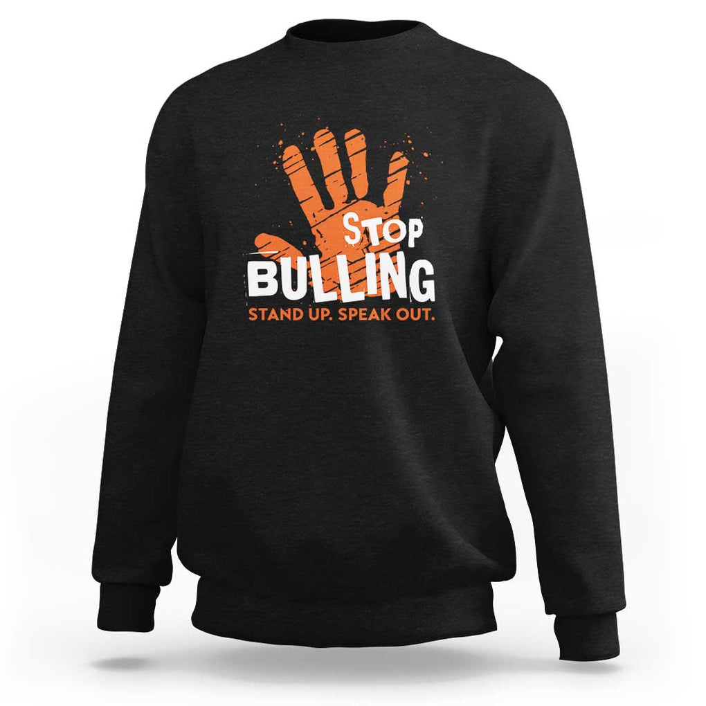 Unity Day Sweatshirt Stop Bullying Stand Up Speak Out TS09 Black Print Your Wear