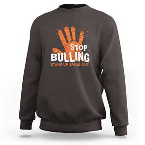 Unity Day Sweatshirt Stop Bullying Stand Up Speak Out TS09 Dark Chocolate Print Your Wear