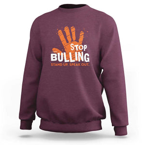 Unity Day Sweatshirt Stop Bullying Stand Up Speak Out TS09 Maroon Print Your Wear