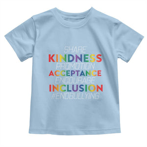 Anti Bullying Baby Shirt Share Kindness Promotion Acceptange Encourage Inclusion TS09 Light Blue Print Your Wear