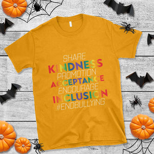 Anti Bullying T Shirt Share Kindness Promotion Acceptange Encourage Inclusion TS09 Gold Print Your Wear