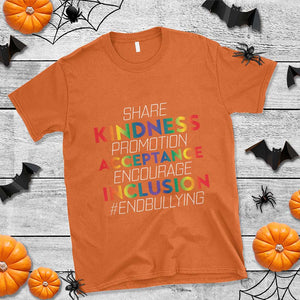 Anti Bullying T Shirt Share Kindness Promotion Acceptange Encourage Inclusion TS09 Orange Print Your Wear