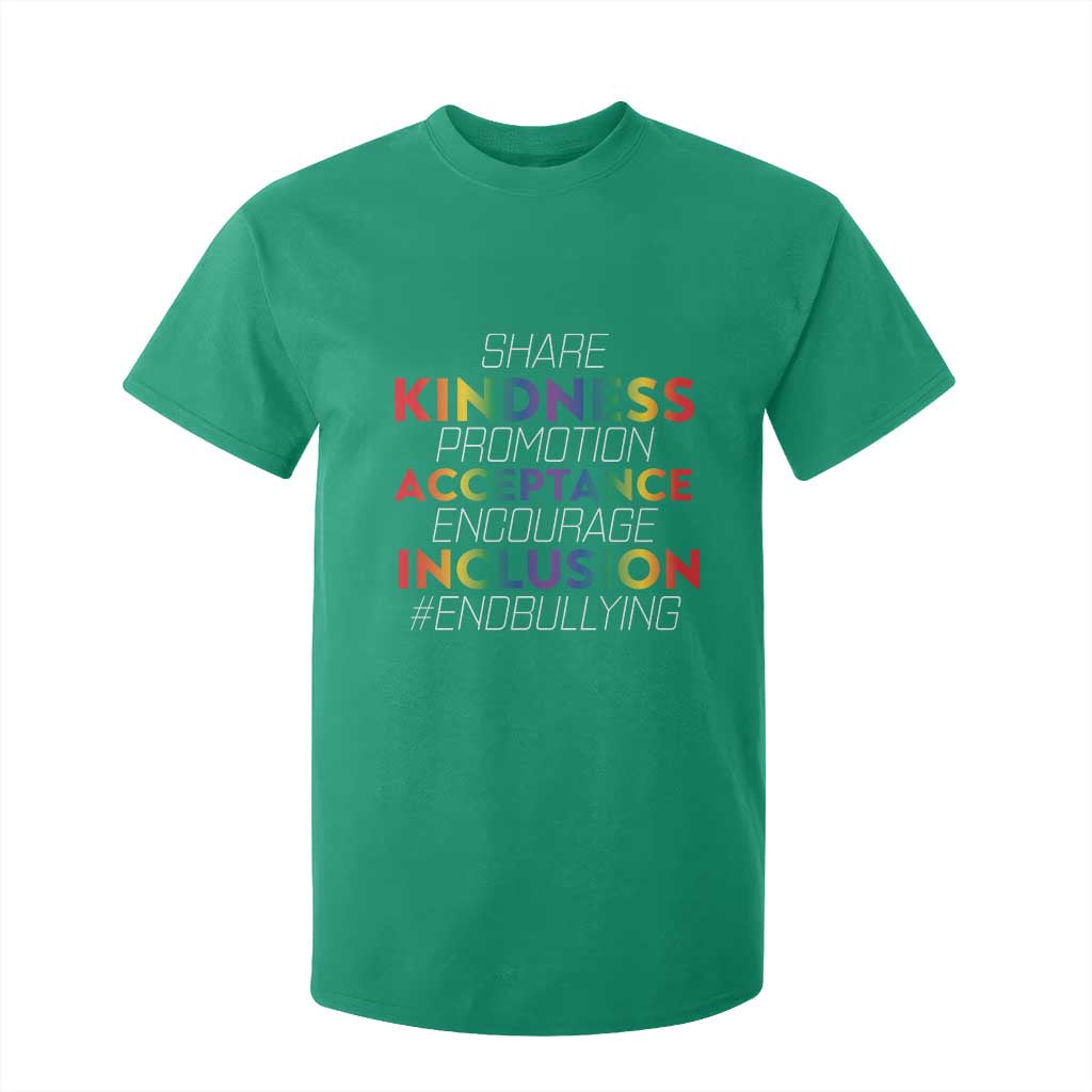 Anti Bullying T Shirt For Kid Share Kindness Promotion Acceptange Encourage Inclusion TS09 Irish Green Print Your Wear