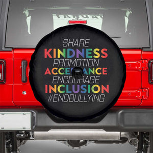 Anti Bullying Spare Tire Cover Share Kindness Promotion Acceptange Encourage Inclusion TS09 Black Print Your Wear