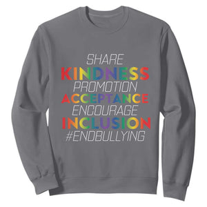 Anti Bullying Sweatshirt Share Kindness Promotion Acceptange Encourage Inclusion TS09 Charcoal Print Your Wear