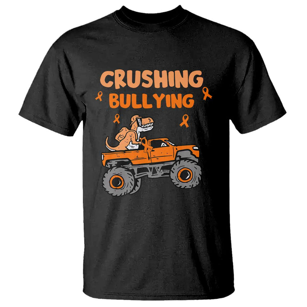 Anti Bullying T Shirt Crushing Bullying Dinosaur Riding Anti Bullying Prevention TS09 Black Print Your Wear