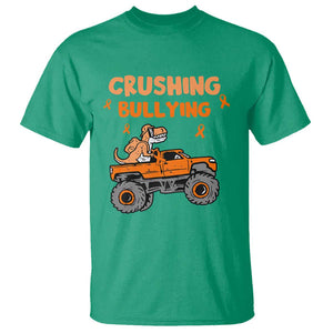 Anti Bullying T Shirt Crushing Bullying Dinosaur Riding Anti Bullying Prevention TS09 Irish Green Print Your Wear