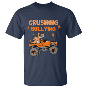 Anti Bullying T Shirt Crushing Bullying Dinosaur Riding Anti Bullying Prevention TS09 Navy Print Your Wear