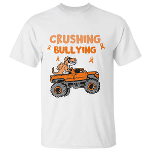 Anti Bullying T Shirt Crushing Bullying Dinosaur Riding Anti Bullying Prevention TS09 White Print Your Wear