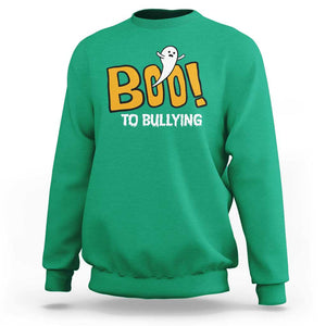 Anti Bullying Halloween Sweatshirt Boo To Bullying Spooky Ghost TS09 Irish Green Print Your Wear