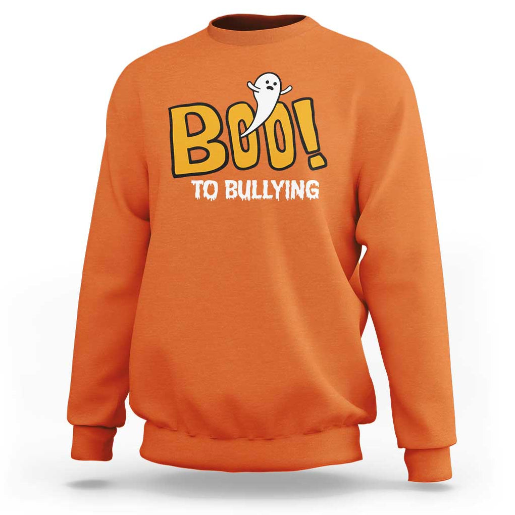 Anti Bullying Halloween Sweatshirt Boo To Bullying Spooky Ghost TS09 Orange Print Your Wear