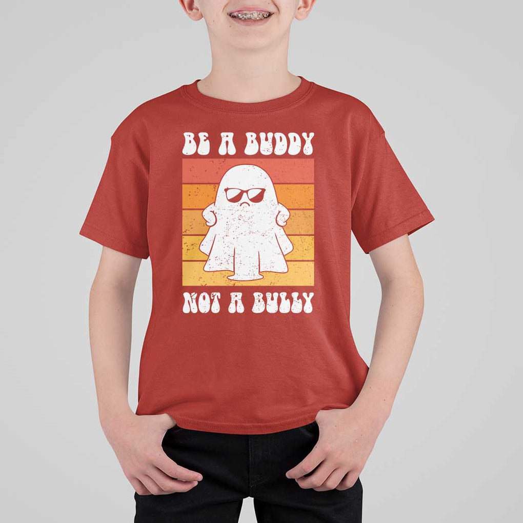 Anti Bullying T Shirt For Kid Be A Buddy Not A Bully Unity Day Retro Ghost TS09 Red Print Your Wear