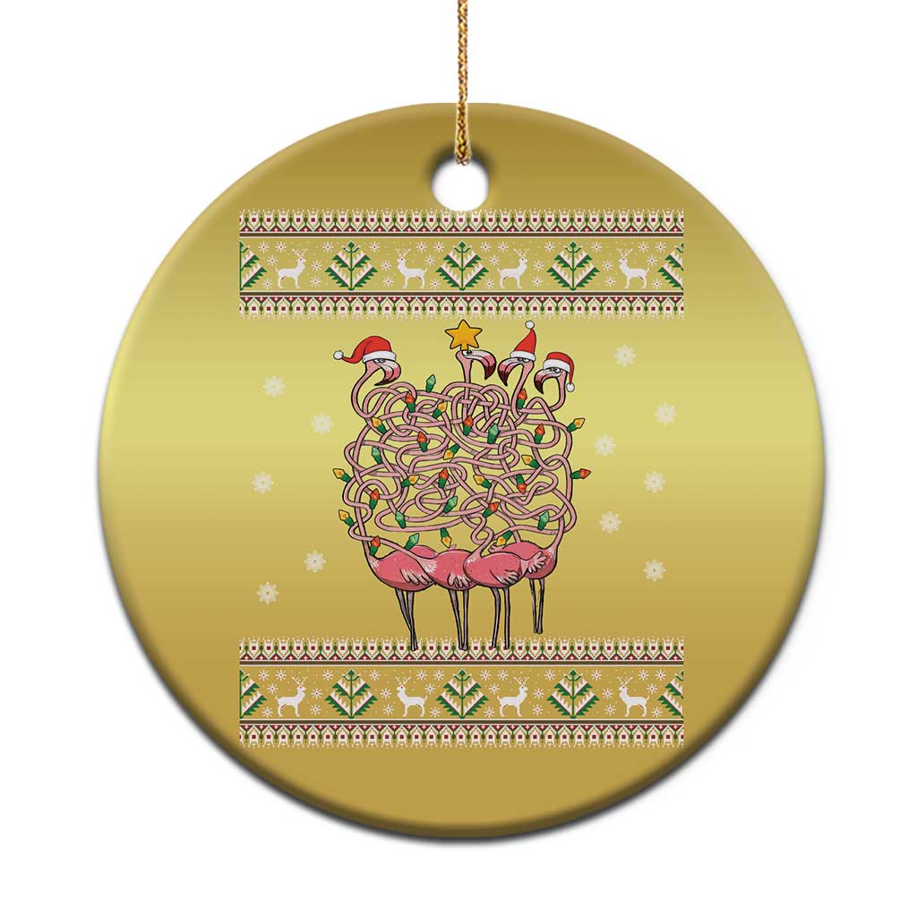 Funny Flamingo Family Xmas Light Tangled Christmas Ornament TS09 Print Your Wear