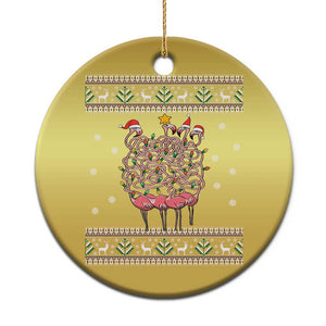 Funny Flamingo Family Xmas Light Tangled Christmas Ornament TS09 Print Your Wear