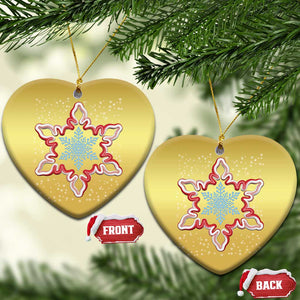 Snowflake Candy Cane Christmas Ornament TS09 Heart Gold Print Your Wear