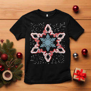 Snowflake Candy Cane Snow Christmas Pajamas T Shirt TS09 Black Printyourwear