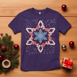 Snowflake Candy Cane Snow Christmas Pajamas T Shirt TS09 Purple Printyourwear