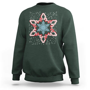 Snowflake Candy Cane Snow Christmas Pajamas Sweatshirt TS09 Dark Forest Green Printyourwear