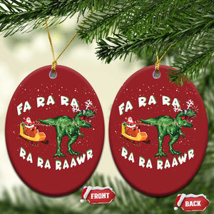 Christmas Tree Rex Fa Ra Rawr Dinosaur Christmas Ornament TS09 Oval Red Print Your Wear