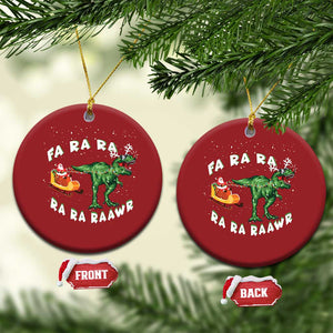 Christmas Tree Rex Fa Ra Rawr Dinosaur Christmas Ornament TS09 Circle Red Print Your Wear