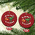 Christmas Tree Rex Fa Ra Rawr Dinosaur Christmas Ornament TS09 Circle Red Print Your Wear