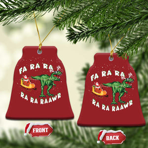 Christmas Tree Rex Fa Ra Rawr Dinosaur Christmas Ornament TS09 Bell Flake Red Print Your Wear