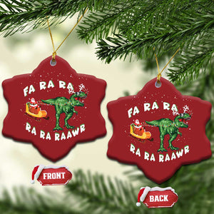 Christmas Tree Rex Fa Ra Rawr Dinosaur Christmas Ornament TS09 Snow Flake Red Print Your Wear